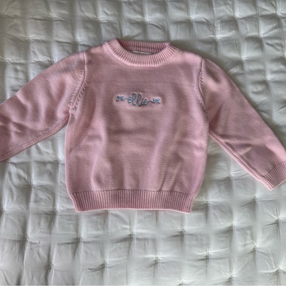 Ellie Pink Knit Sweater with Embroidered Detail - Picture 1 of 1
